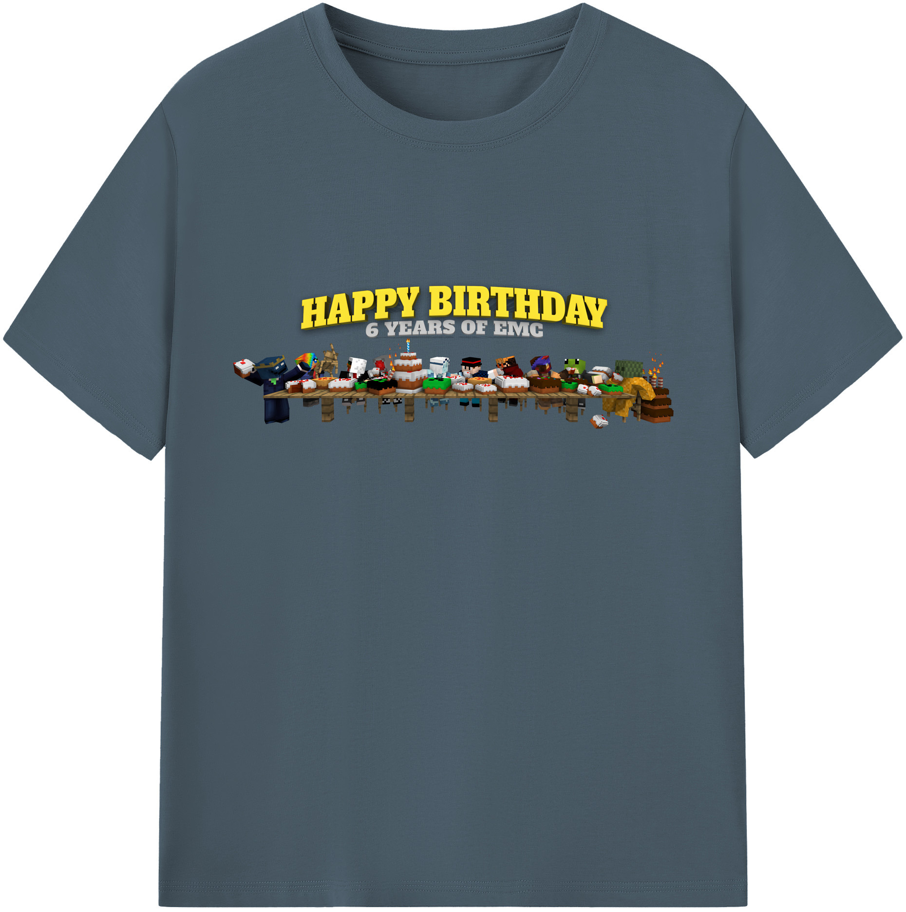 （画像用） マインクラフト ブロックの世界 Minecraft MC Block world 綿100％半袖Tシャツ（フロントプリント）